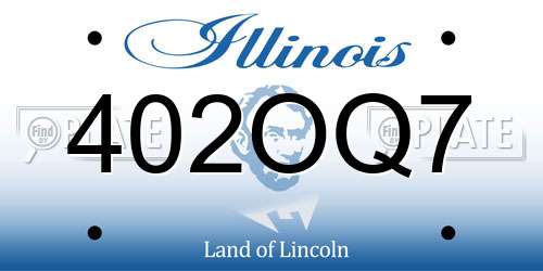402OQ7 Illinois License Plate