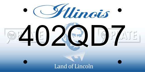 402QD7 Illinois License Plate