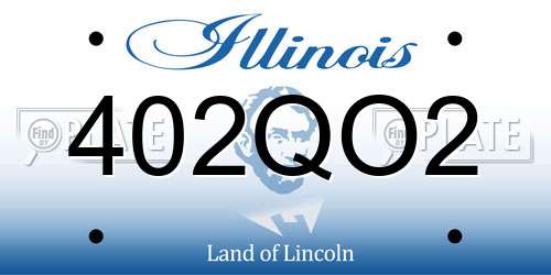 402QO2 Illinois License Plate