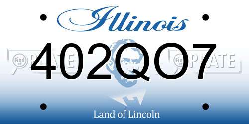 402QO7 Illinois License Plate