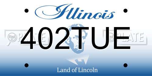 402TUE Illinois License Plate
