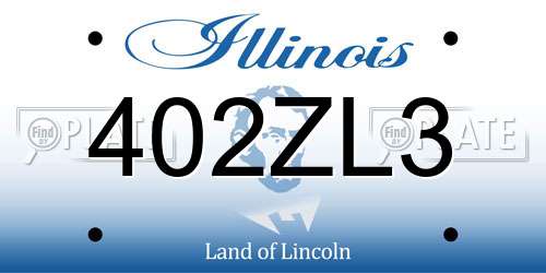 402ZL3 Illinois License Plate