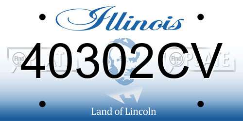 40302CV Illinois License Plate