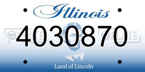 4030870 Illinois License Plate