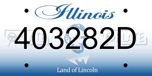 403282D Illinois License Plate