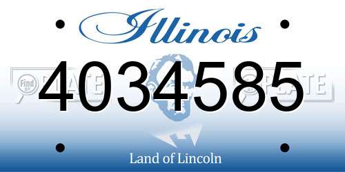 4034585 Illinois License Plate
