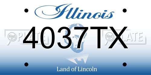 4037TX Illinois License Plate