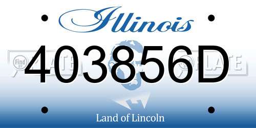 403856D Illinois License Plate