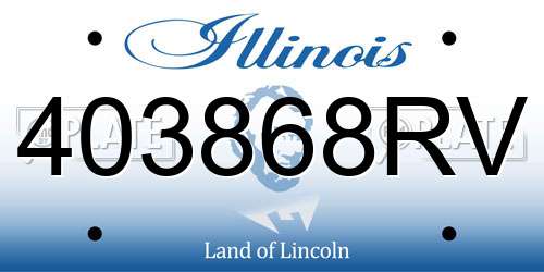403868RV Illinois License Plate