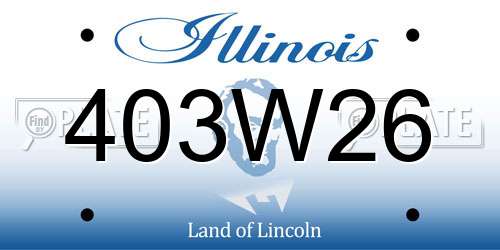 403W26 Illinois License Plate