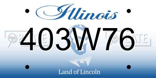 403W76 Illinois License Plate