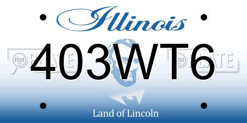 403WT6 Illinois License Plate