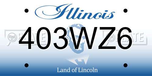 403WZ6 Illinois License Plate