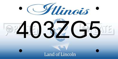 403ZG5 Illinois License Plate