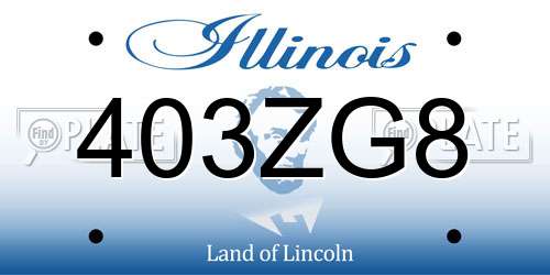 403ZG8 Illinois License Plate