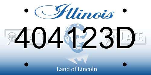 404123D Illinois License Plate