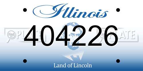 404226 Illinois License Plate