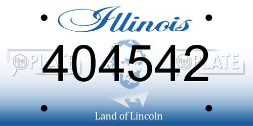 404542 Illinois License Plate