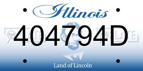 404794D Illinois License Plate