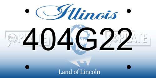 404G22 Illinois License Plate