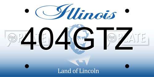 404GTZ Illinois License Plate