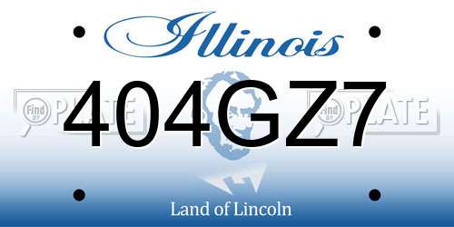 404GZ7 Illinois License Plate