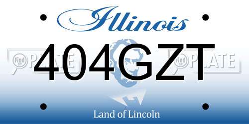 404GZT Illinois License Plate