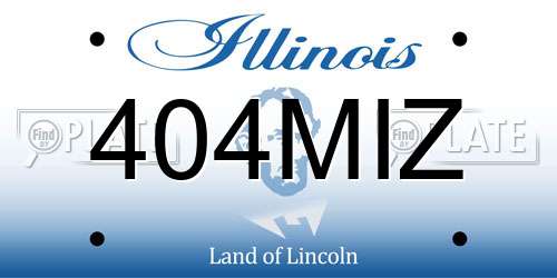 404MIZ Illinois License Plate