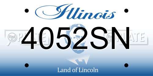 4052SN Illinois License Plate