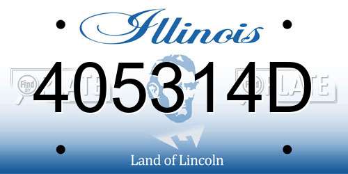 405314D Illinois License Plate