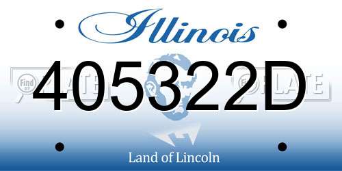 405322D Illinois License Plate