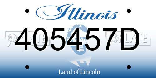 405457D Illinois License Plate