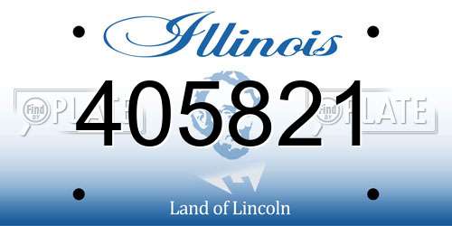 405821 Illinois License Plate