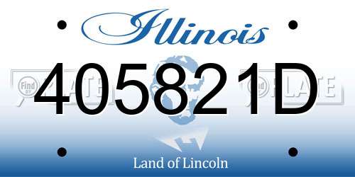 405821D Illinois License Plate