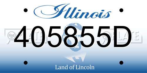 405855D Illinois License Plate