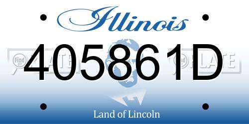 405861D Illinois License Plate