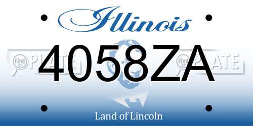 4058ZA Illinois License Plate
