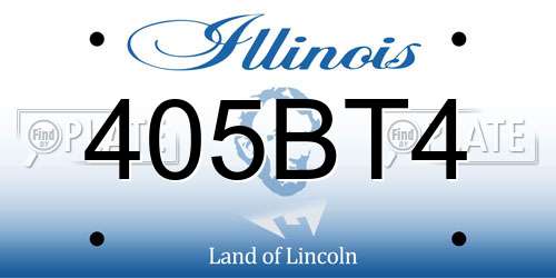 405BT4 Illinois License Plate