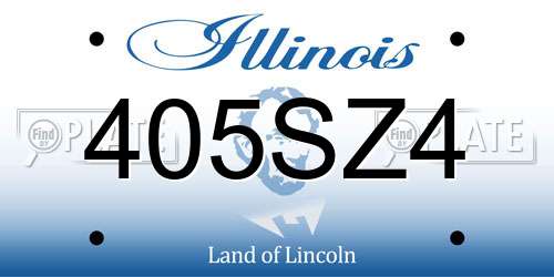 405SZ4 Illinois License Plate