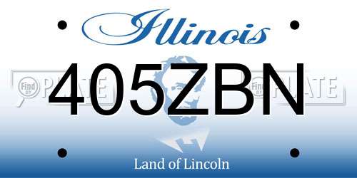 405ZBN Illinois License Plate