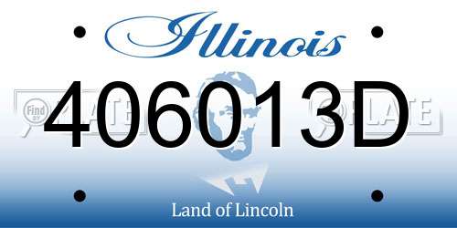 406013D Illinois License Plate