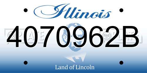 4070962B Illinois License Plate