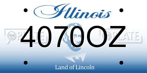 4070OZ Illinois License Plate