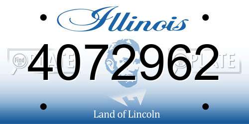 4072962 Illinois License Plate