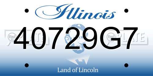 40729G7 Illinois License Plate