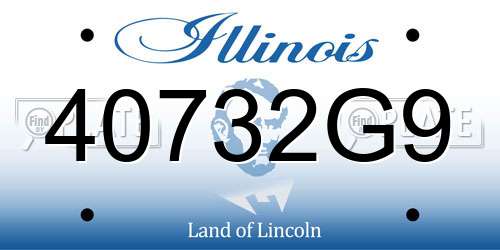 40732G9 Illinois License Plate