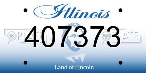 407373 Illinois License Plate