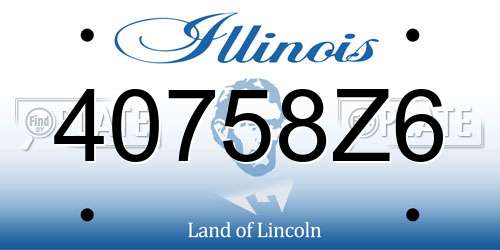 40758Z6 Illinois License Plate