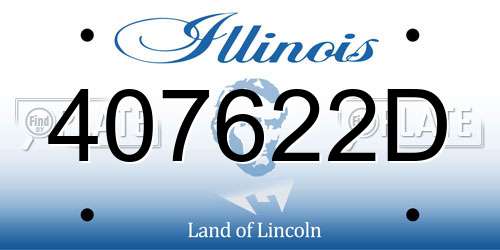 407622D Illinois License Plate