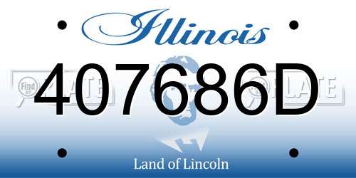 407686D Illinois License Plate